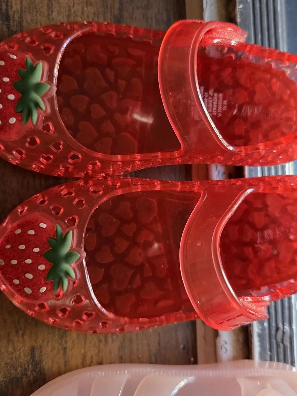 OshKosh B'gosh Translucent Pink and Bright Red Jelly Sandals